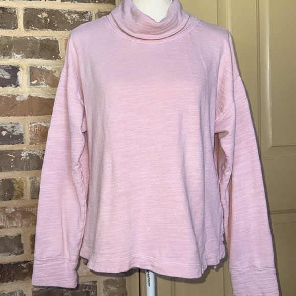 J. Crew Light Pink Vintage Cotton Terry Turtleneck Cowl Neck Sweater - Picture 9 of 12